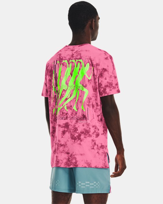 Men's UA Run Anywhere Short Sleeve T-Shirt in Pink image number 1